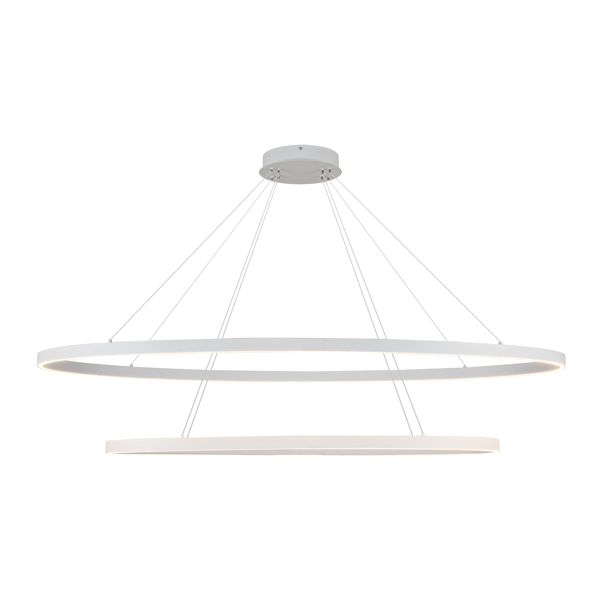 Ovale 53-in 2 Layer Chandelier — White