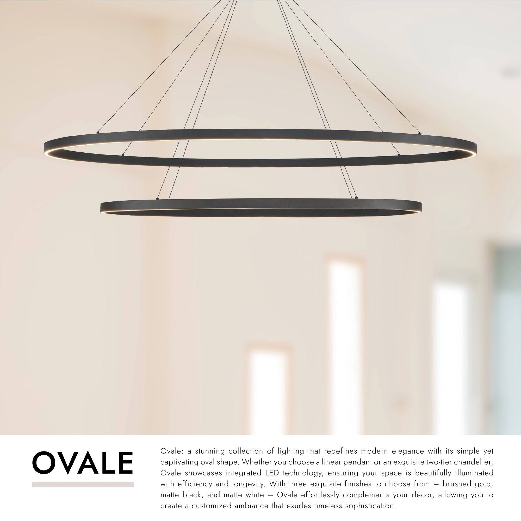 Ovale 53-in 2 Layer Chandelier