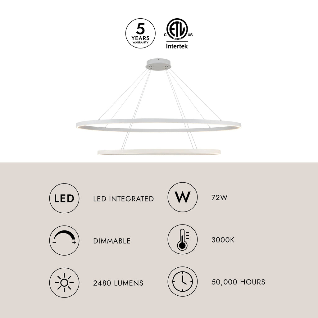 Ovale 53-in 2 Layer Chandelier