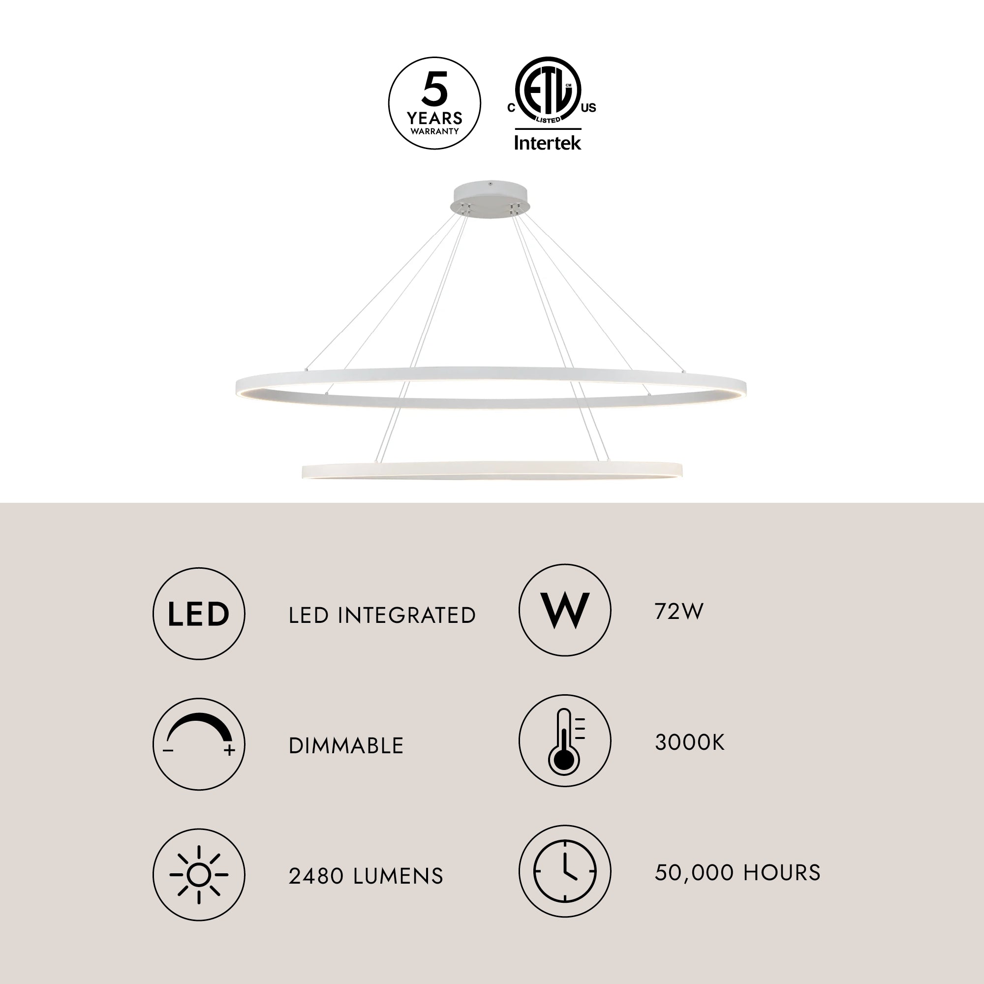 Ovale 53-in 2 Layer Chandelier