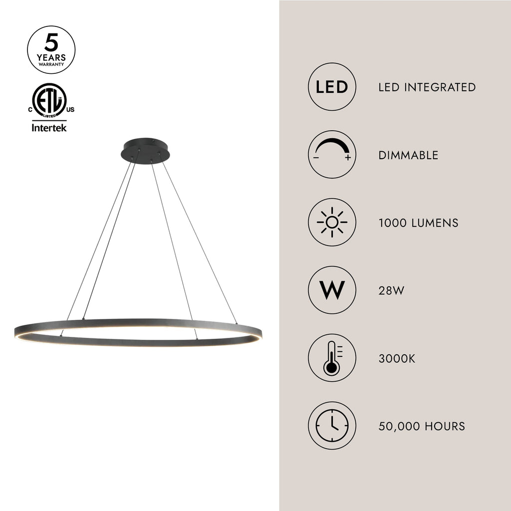 Ovale 40-in Linear Pendant