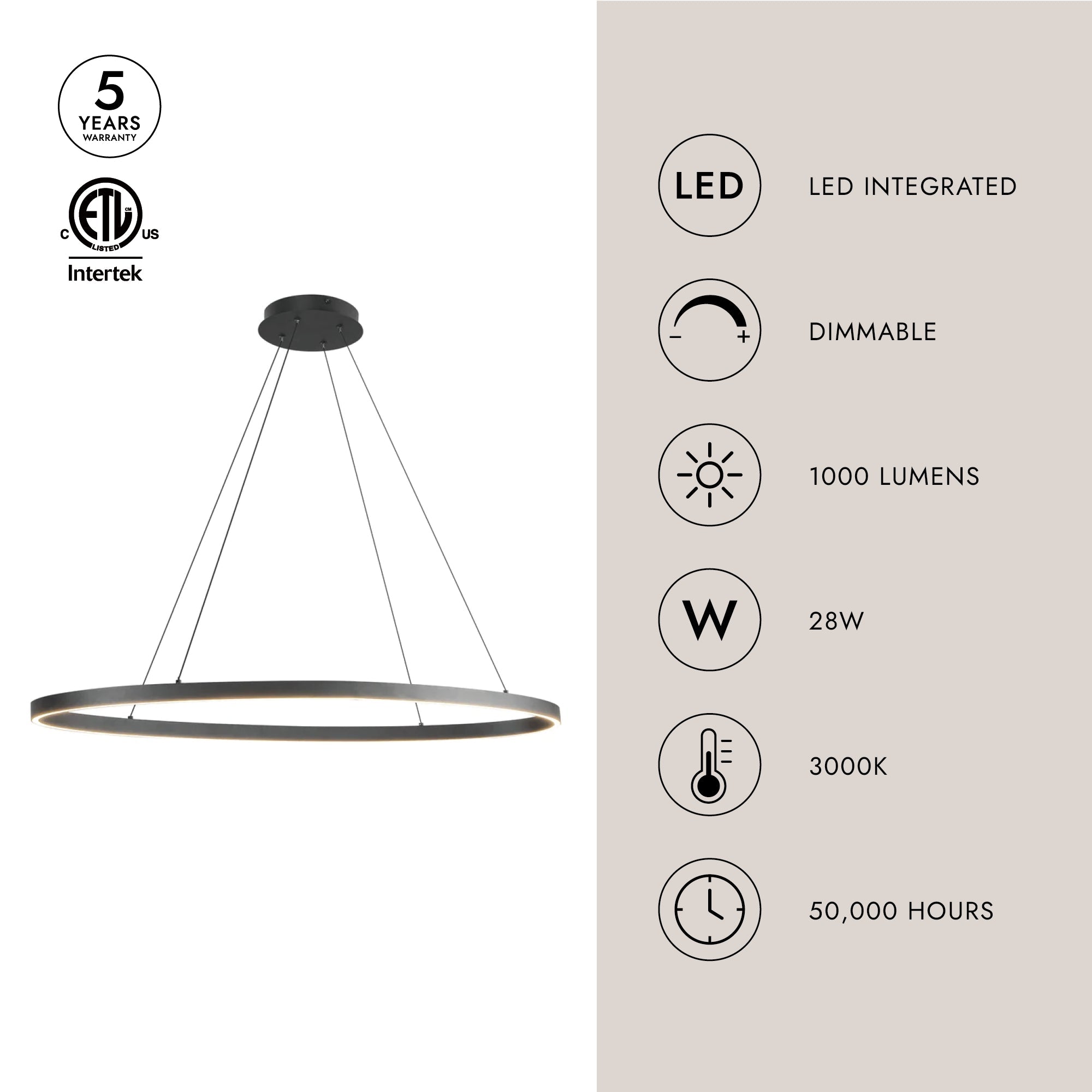 Ovale 40-in Linear Pendant
