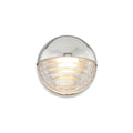Palais 6-in Wall/Vanity Light — Polished Nickel/Ribbed Glass