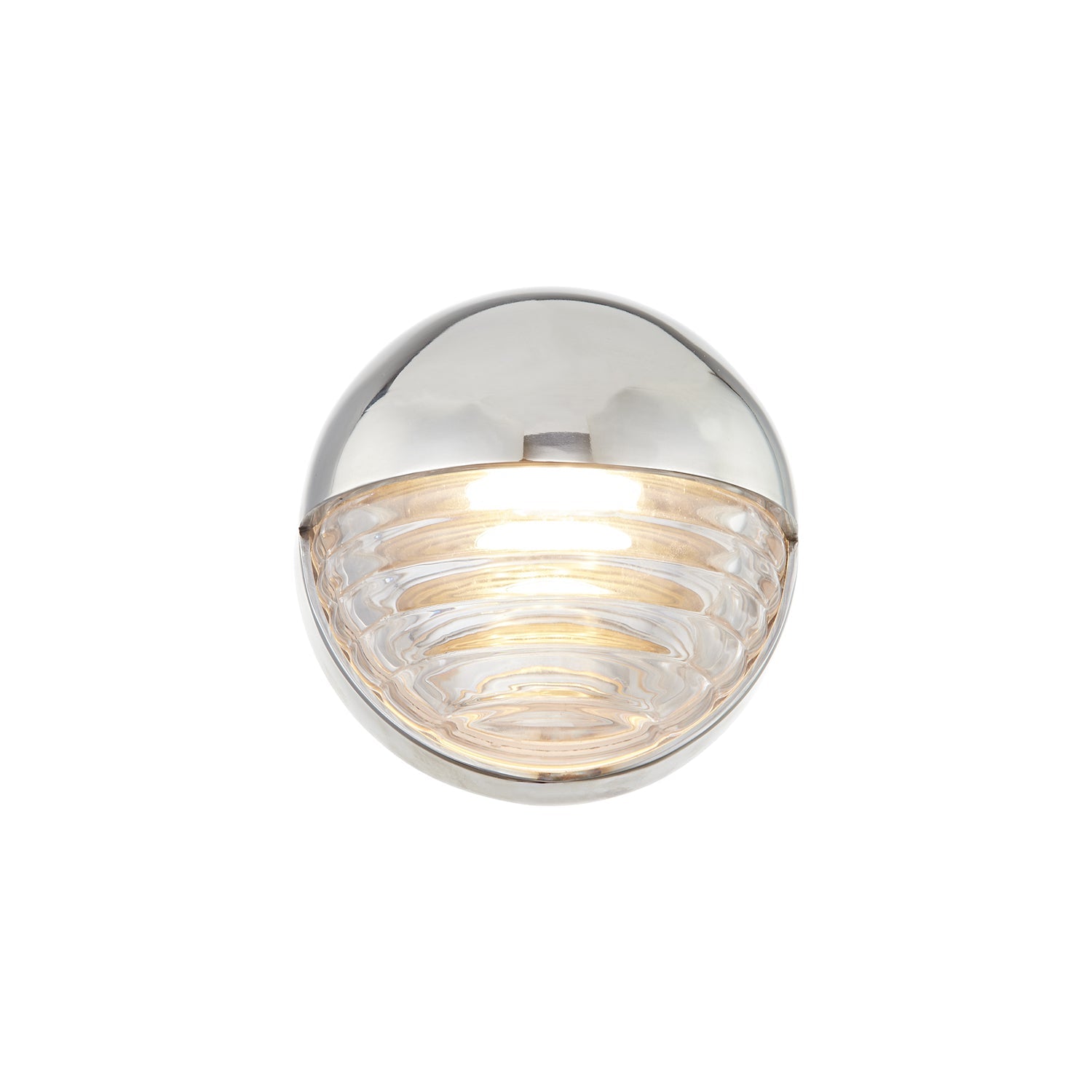 Palais 6-in Wall/Vanity Light — Polished Nickel/Ribbed Glass