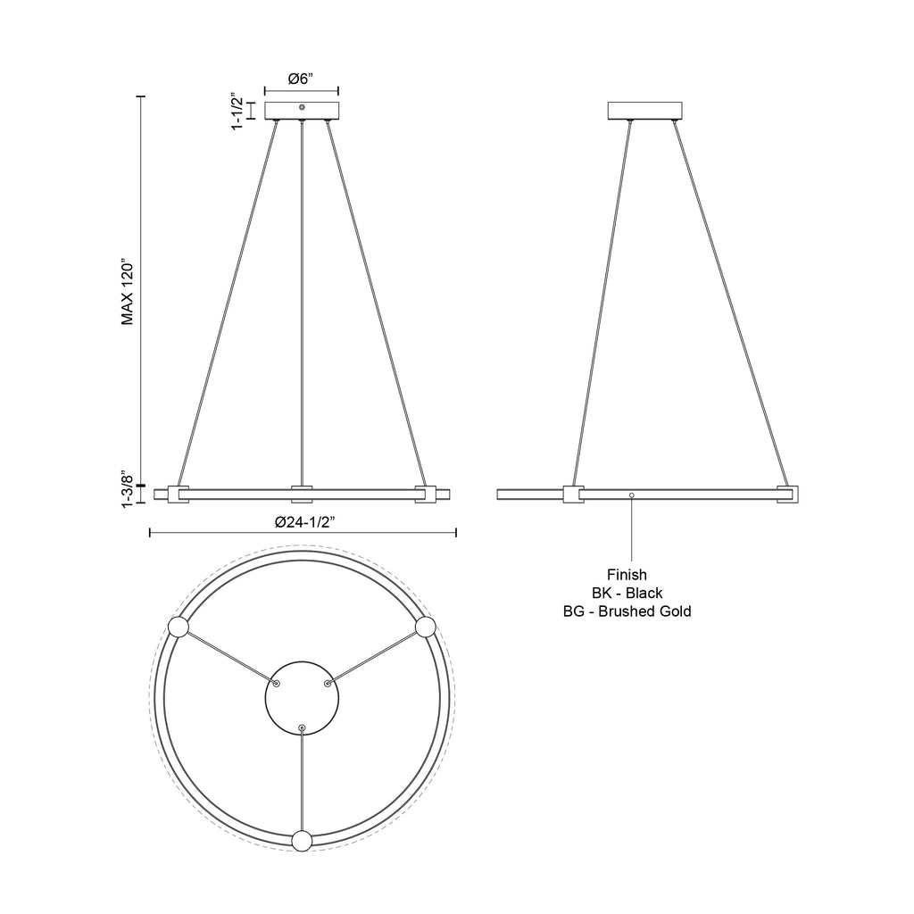 Bruni 24-in Pendant