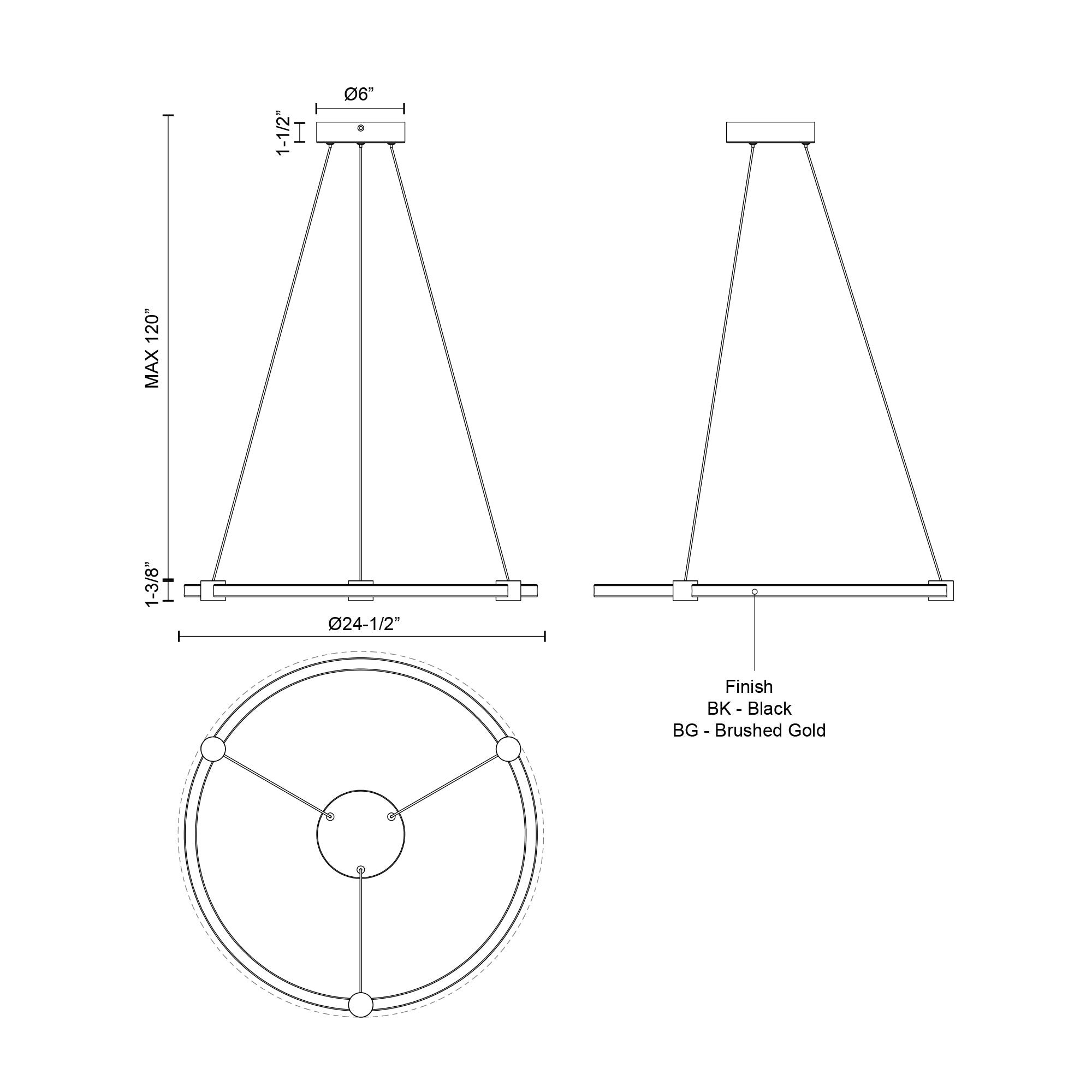 Bruni 24-in Pendant