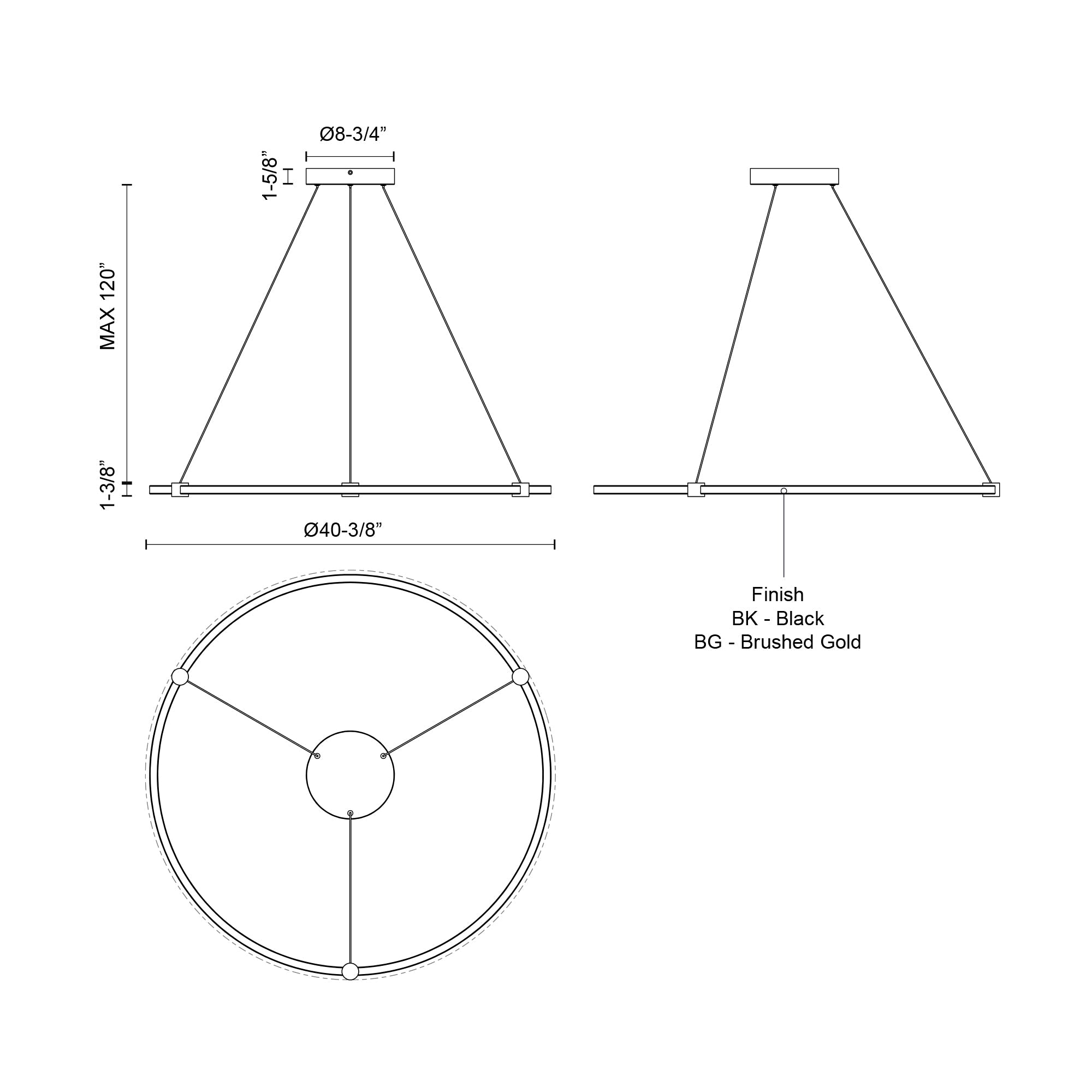 Bruni 40-in Pendant