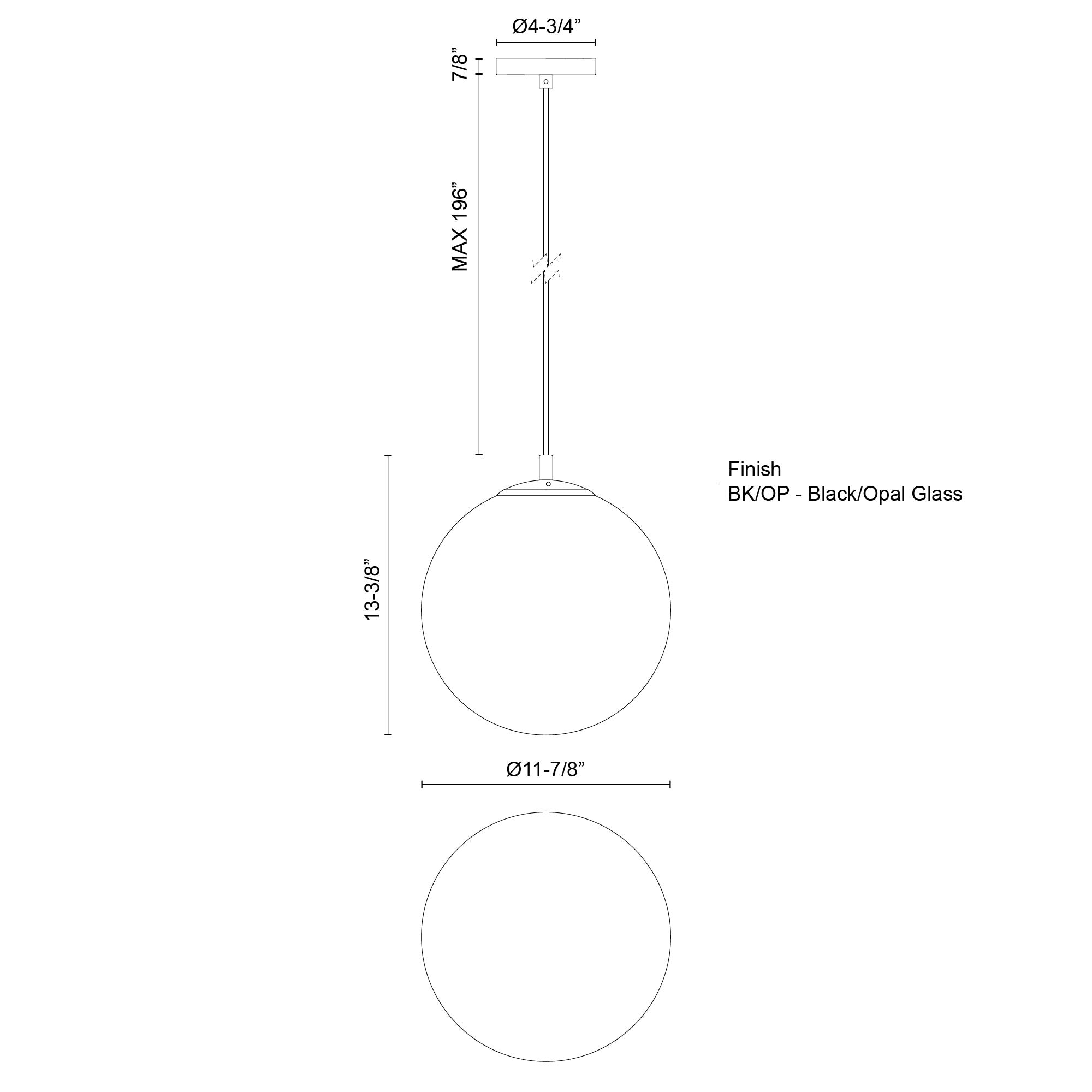 Marco 12-in (196-in Wire) Pendant