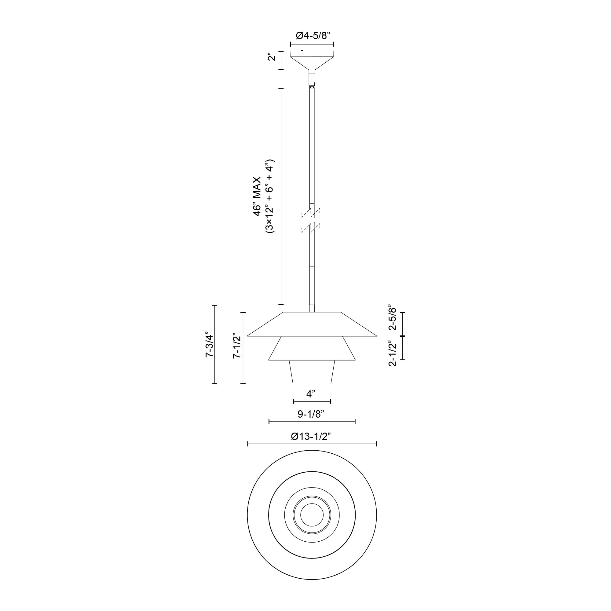 Tetsu 13-in Pendant