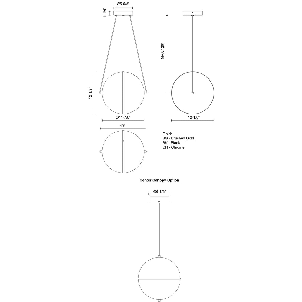 Aries 12-in Pendant