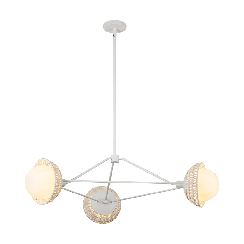Perth 40-in Chandelier — White/Opal Glass