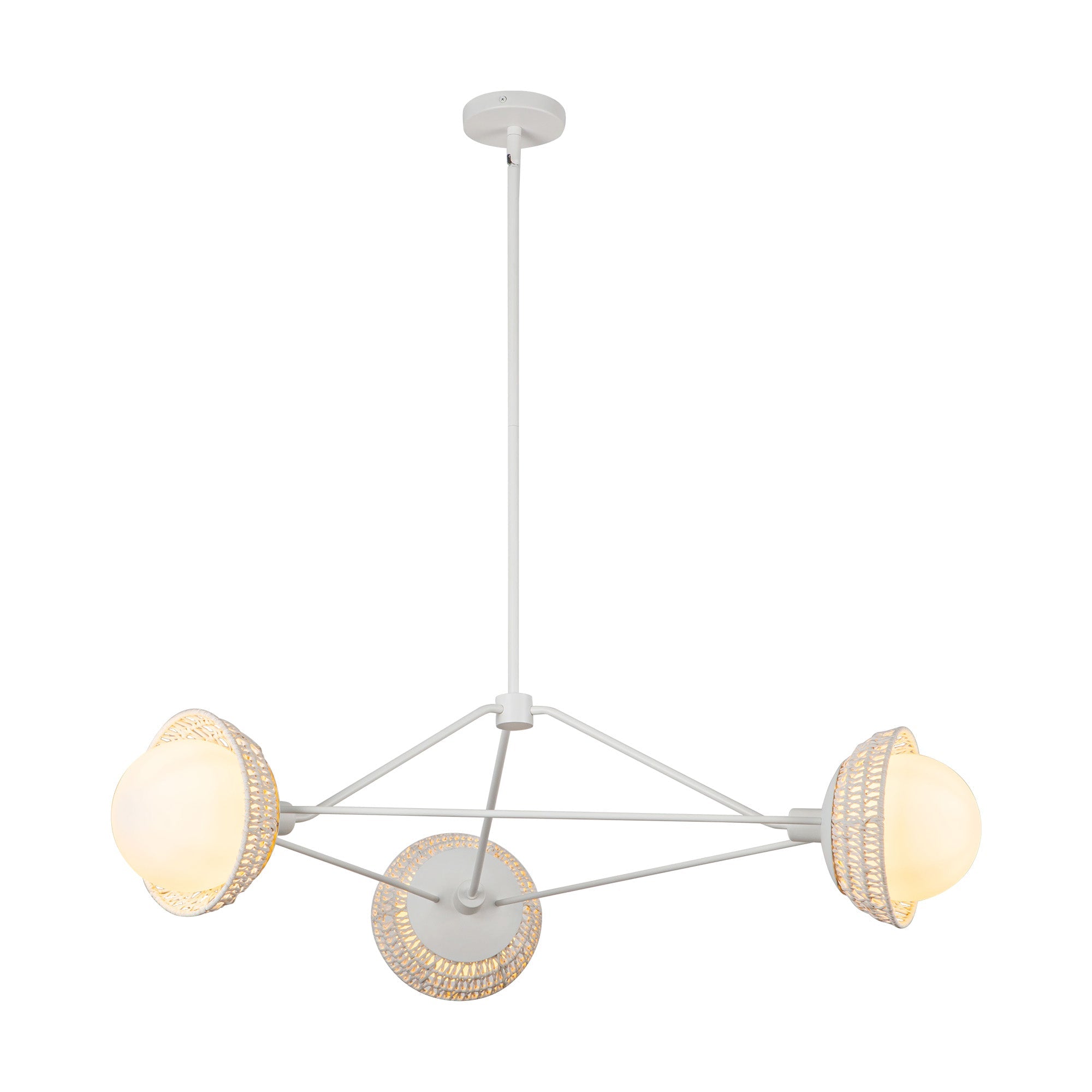 Perth 40-in Chandelier — White/Opal Glass