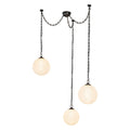 Petra 12-in 3-Head Chandelier — Urban Bronze/Сloudy Glass
