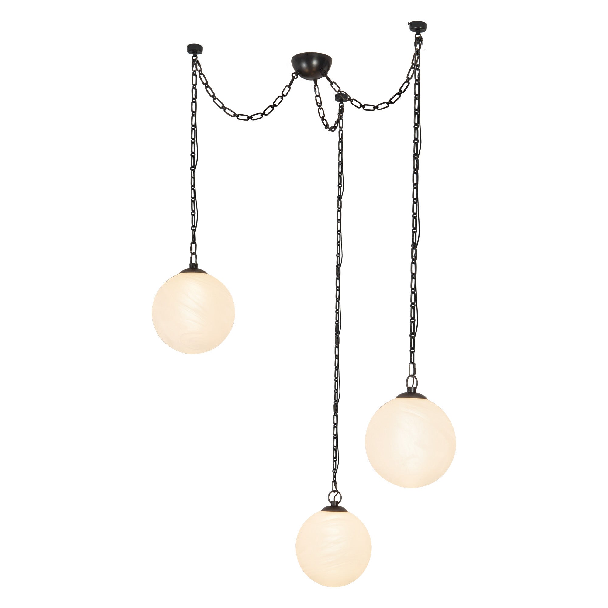 Petra 12-in 3-Head Chandelier — Urban Bronze/Сloudy Glass