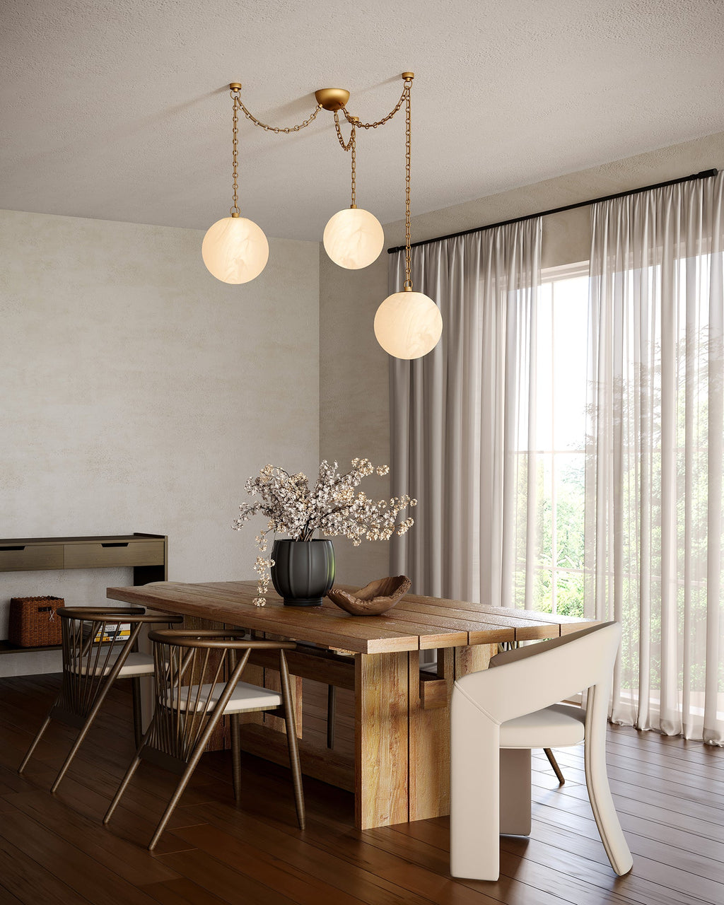 Petra 12-in 3-Head Chandelier
