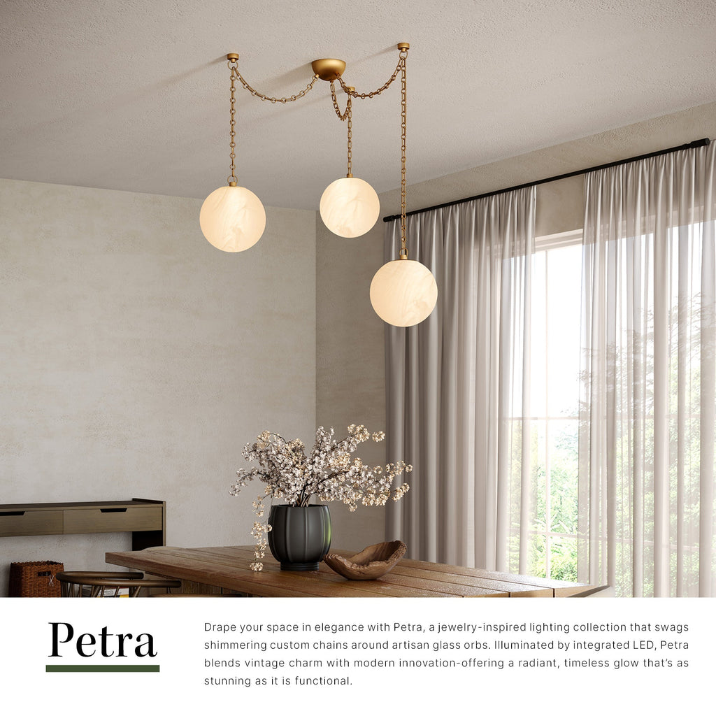 Petra 12-in 3-Head Chandelier