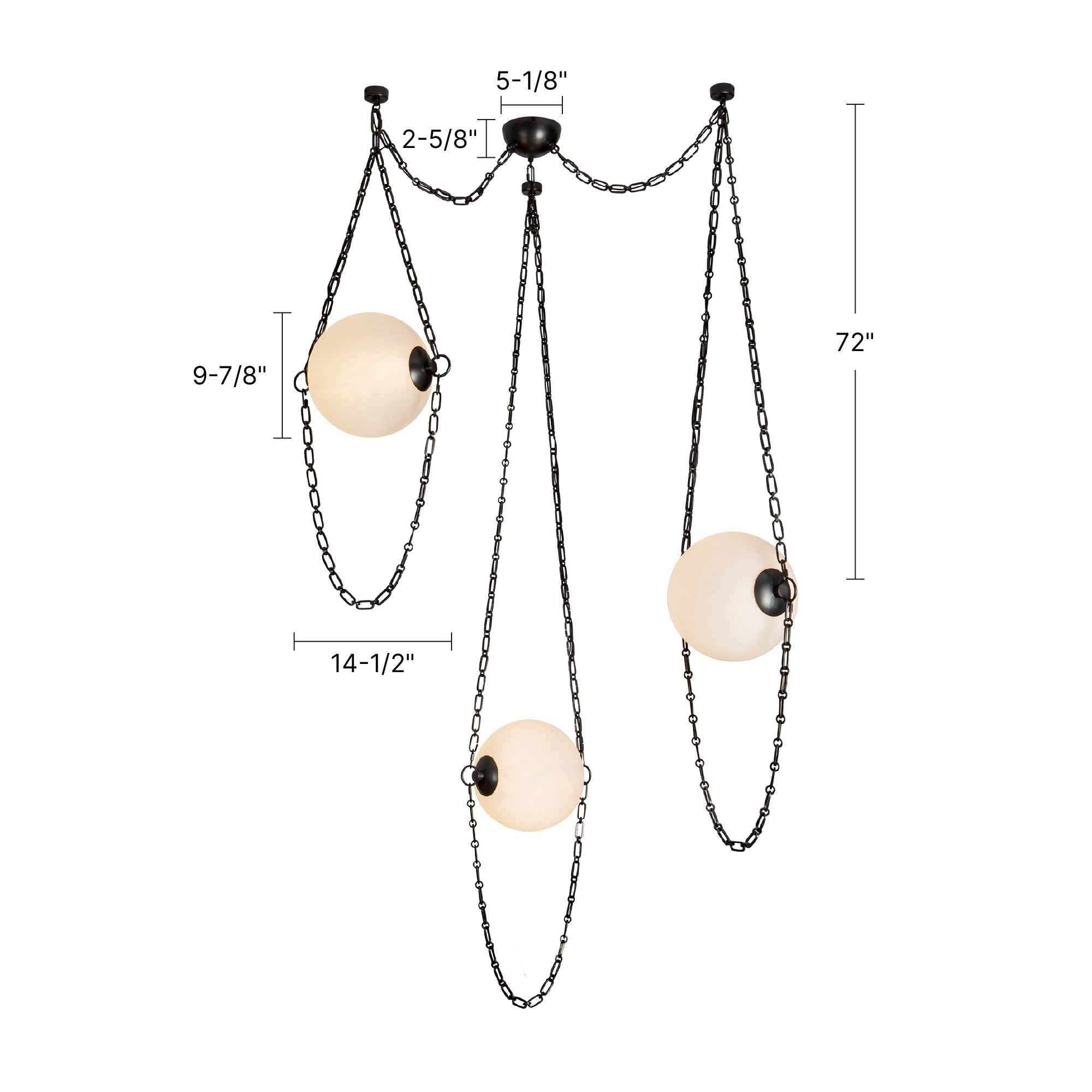 Petra 10-in 3-Head Chandelier