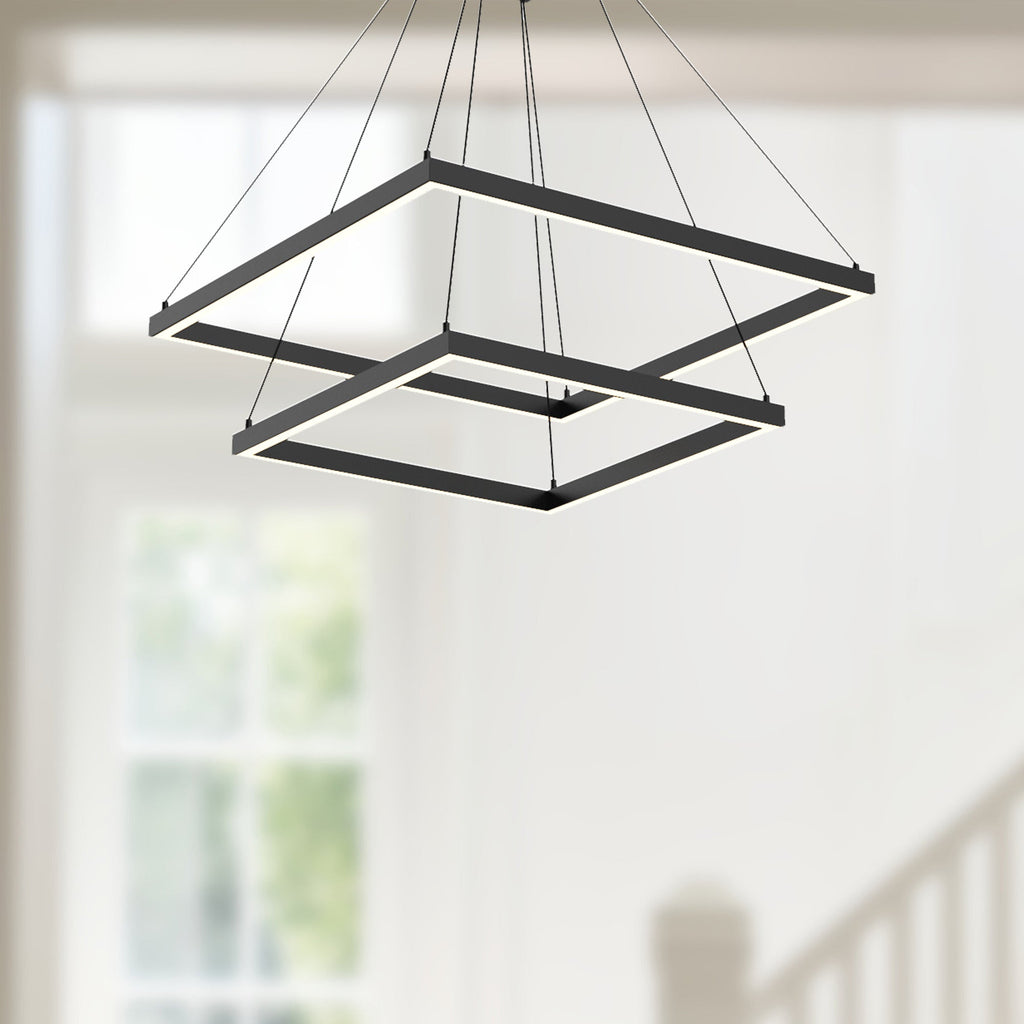 Piazza 24-in 2 Layer Chandelier