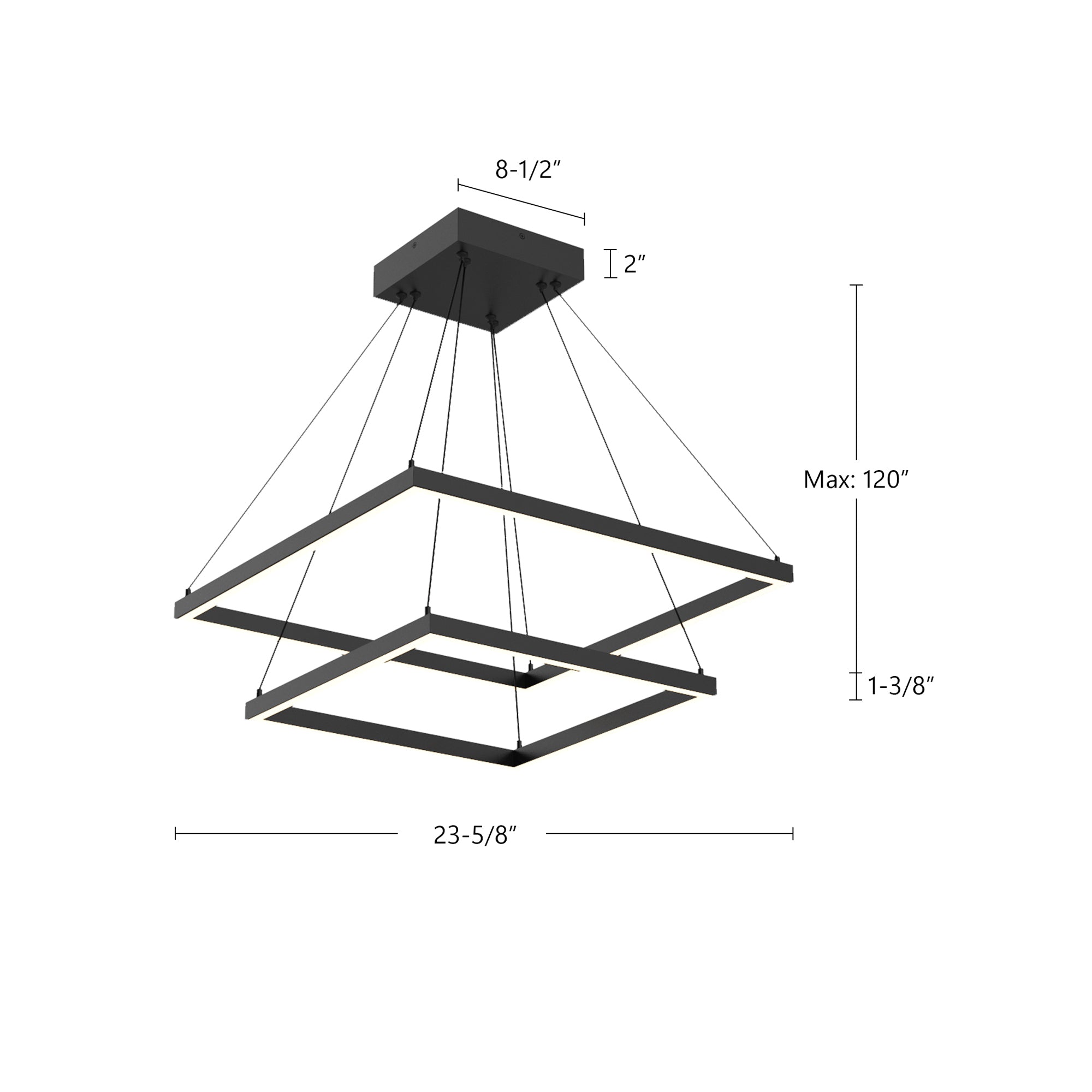 Piazza 24-in 2 Layer Chandelier