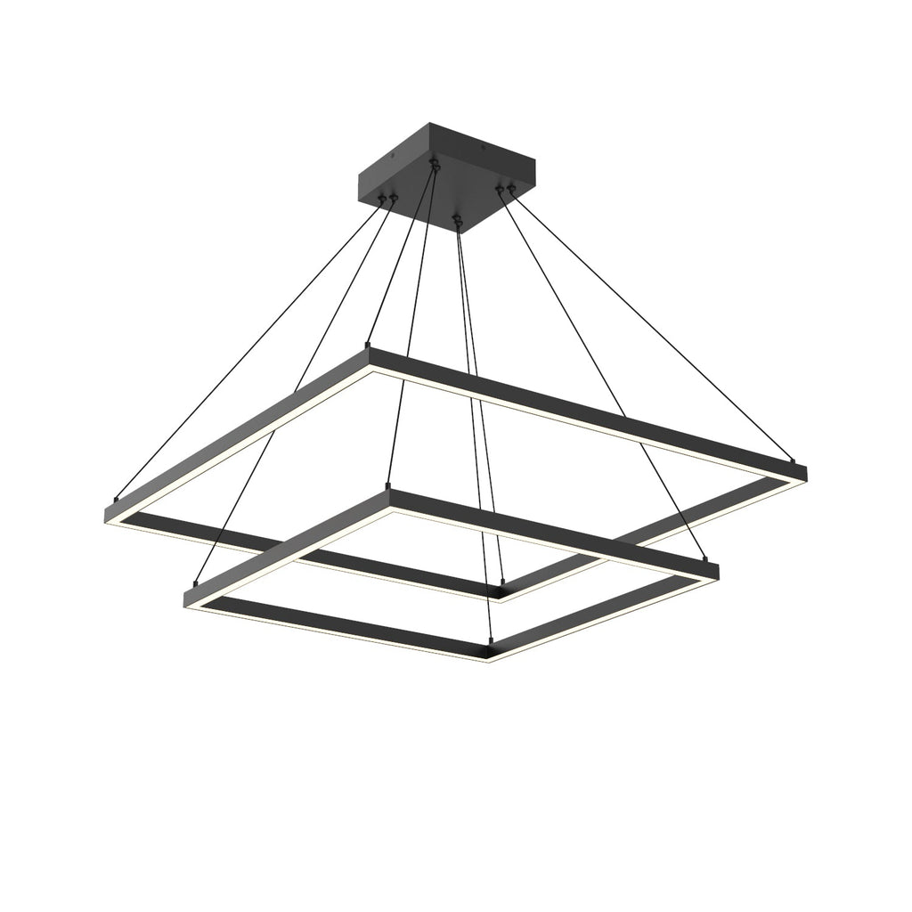 Piazza 32-in 2 Layer Chandelier — Black [Universal Voltage and 0-10 Dimming]