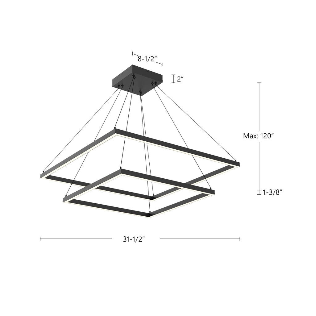 Piazza 32-in 2 Layer Chandelier