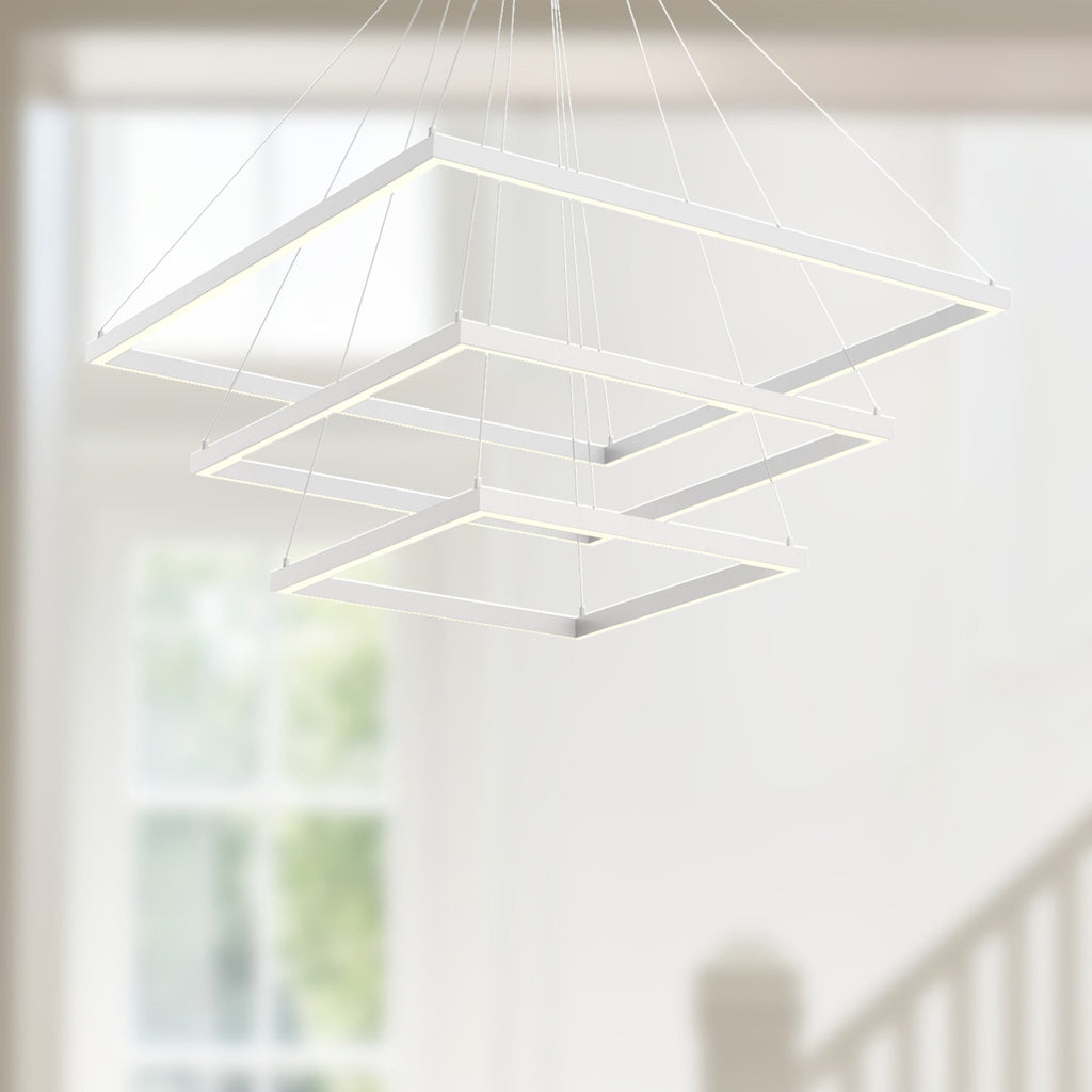 Piazza 32-in 3 Layer Chandelier