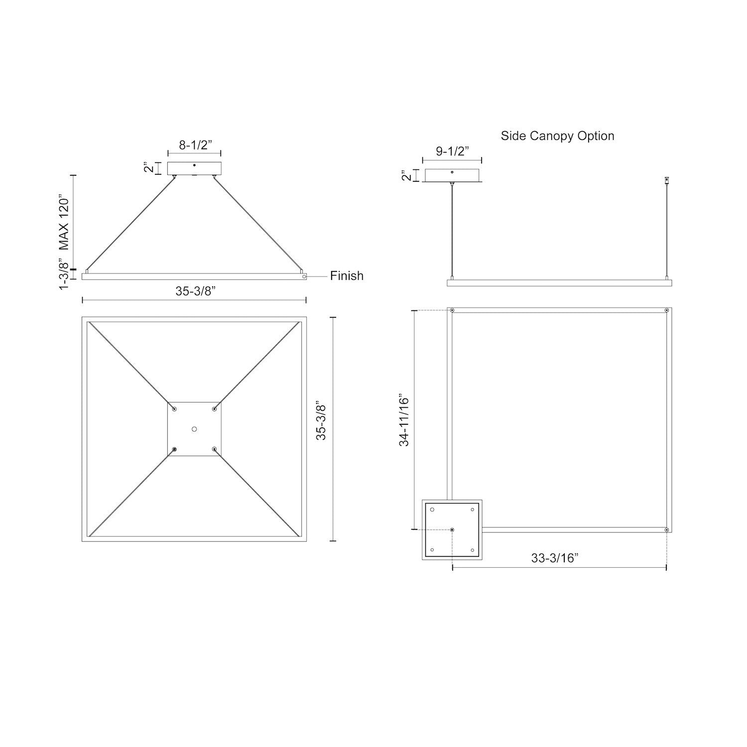 Piazza 36-in Pendant
