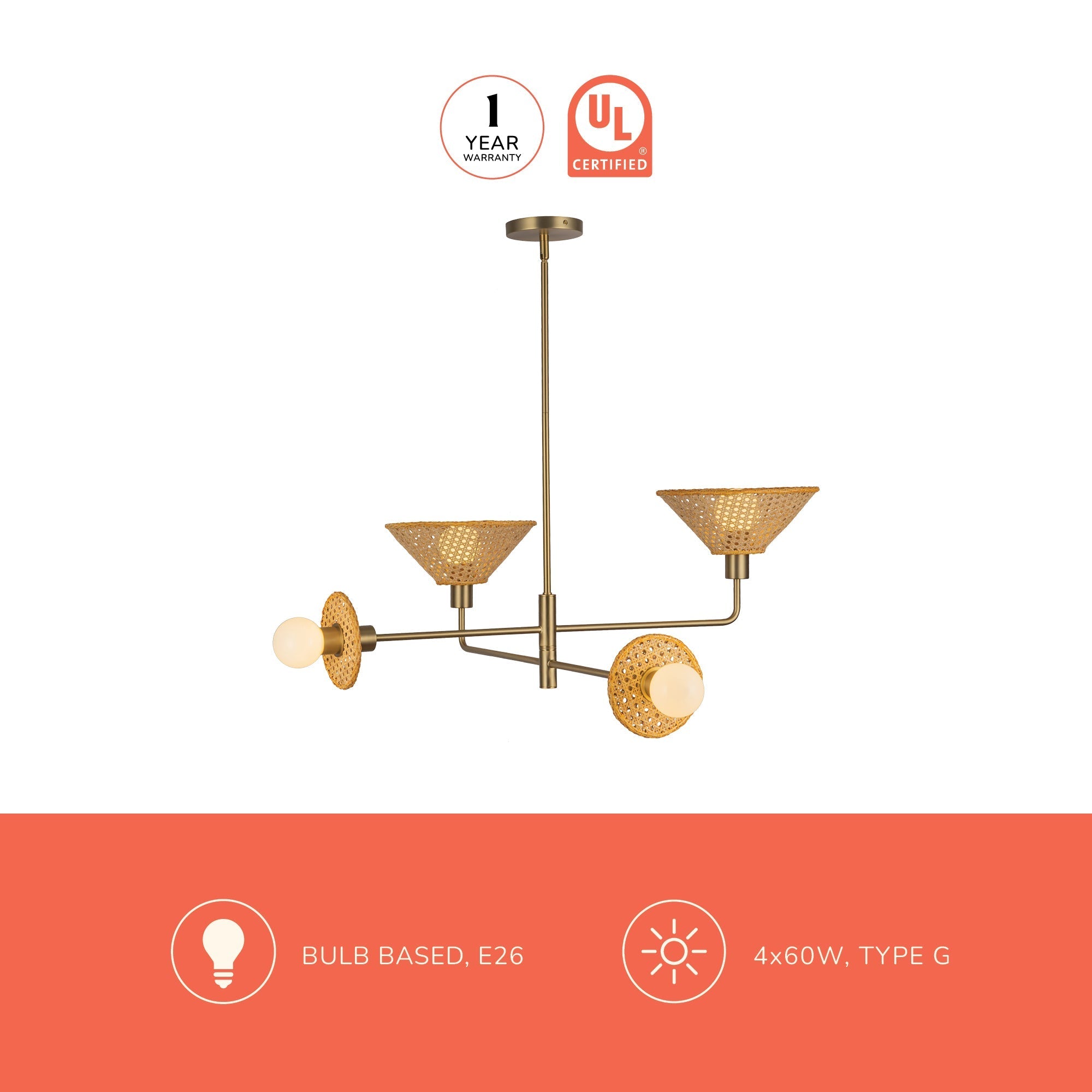 Piper 38-in Chandelier