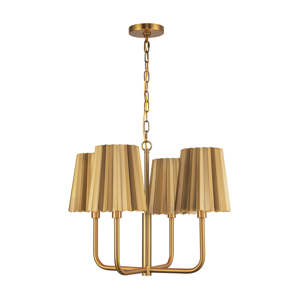 Plisse 23-in Chandelier — Aged Gold