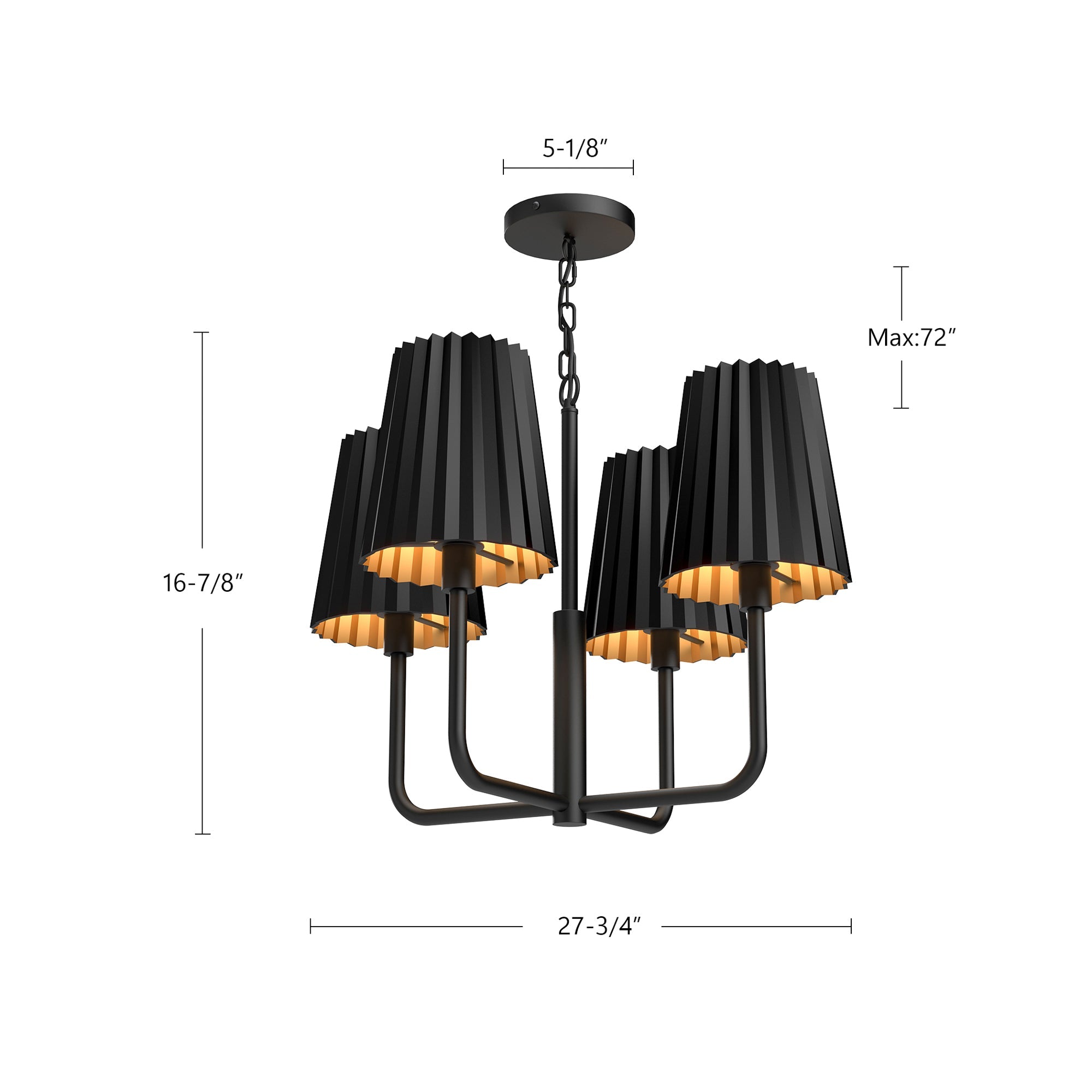 Plisse 23-in Chandelier