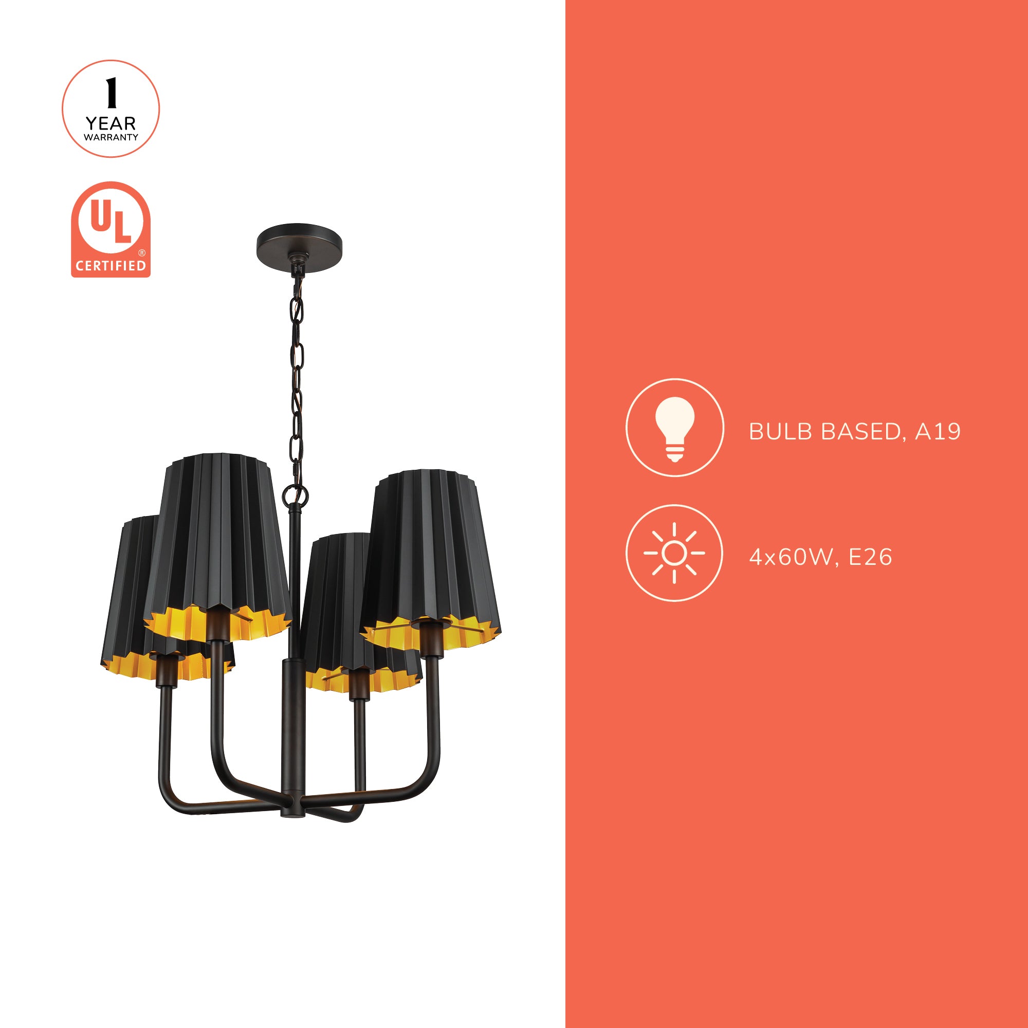 Plisse 23-in Chandelier