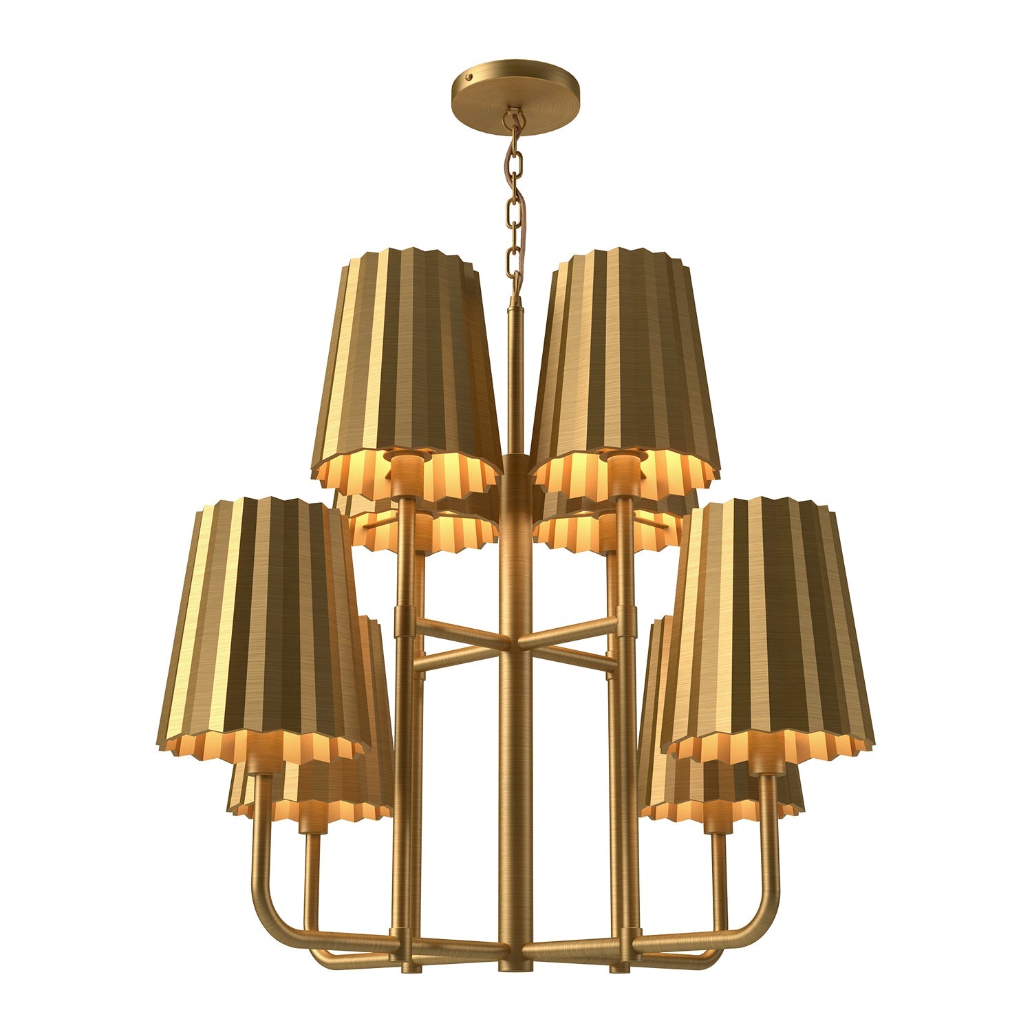 Plisse 30-in Chandelier — Aged Gold