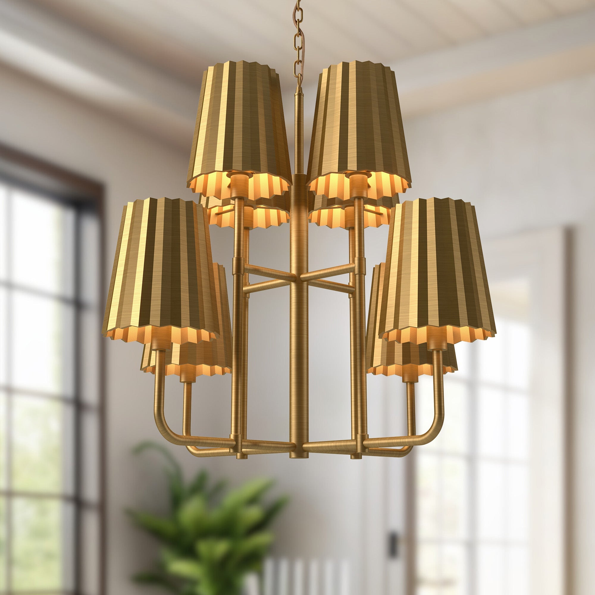 Plisse 30-in Chandelier