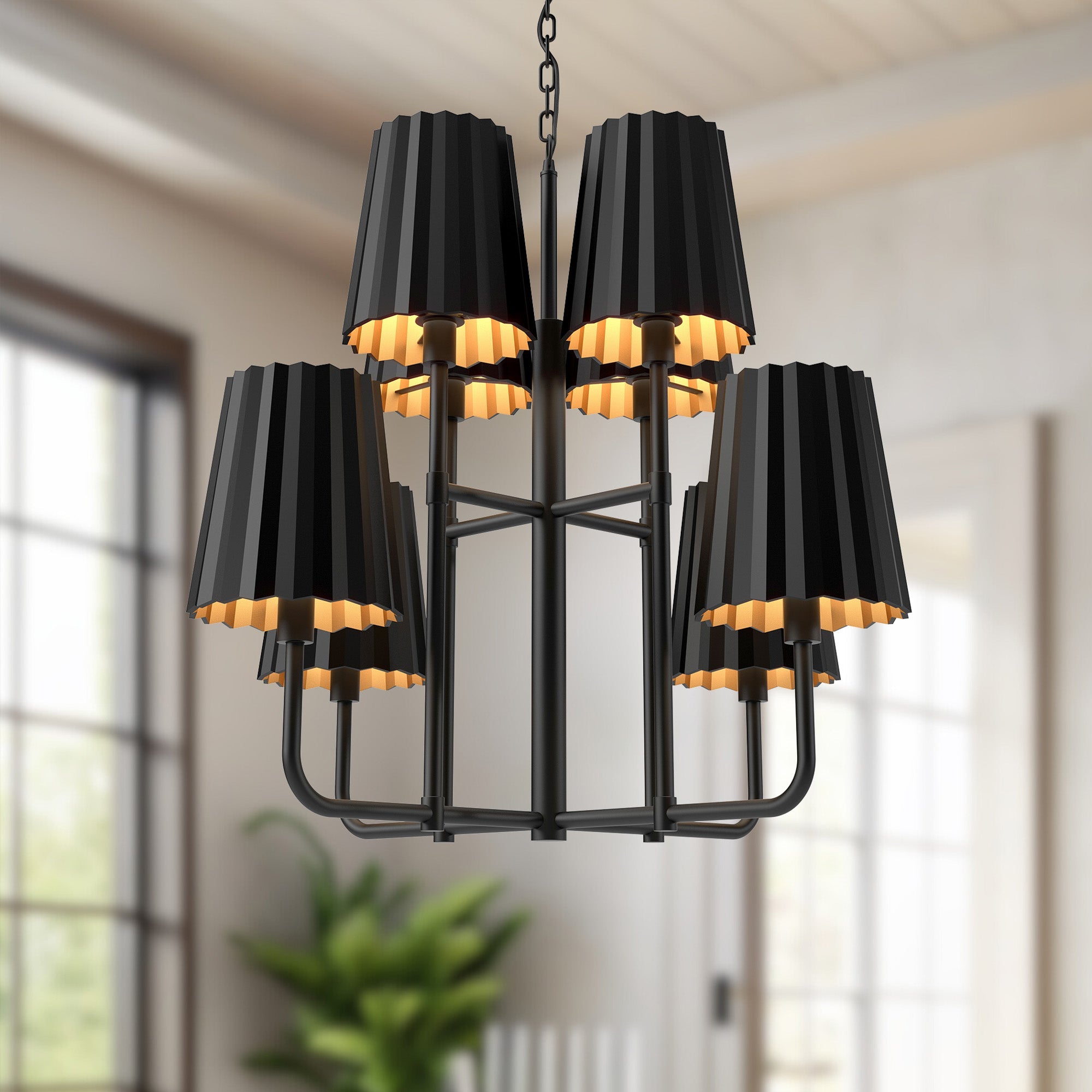Plisse 30-in Chandelier