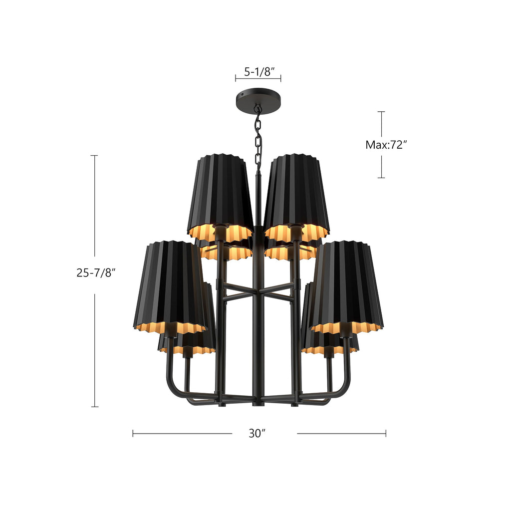 Plisse 30-in Chandelier