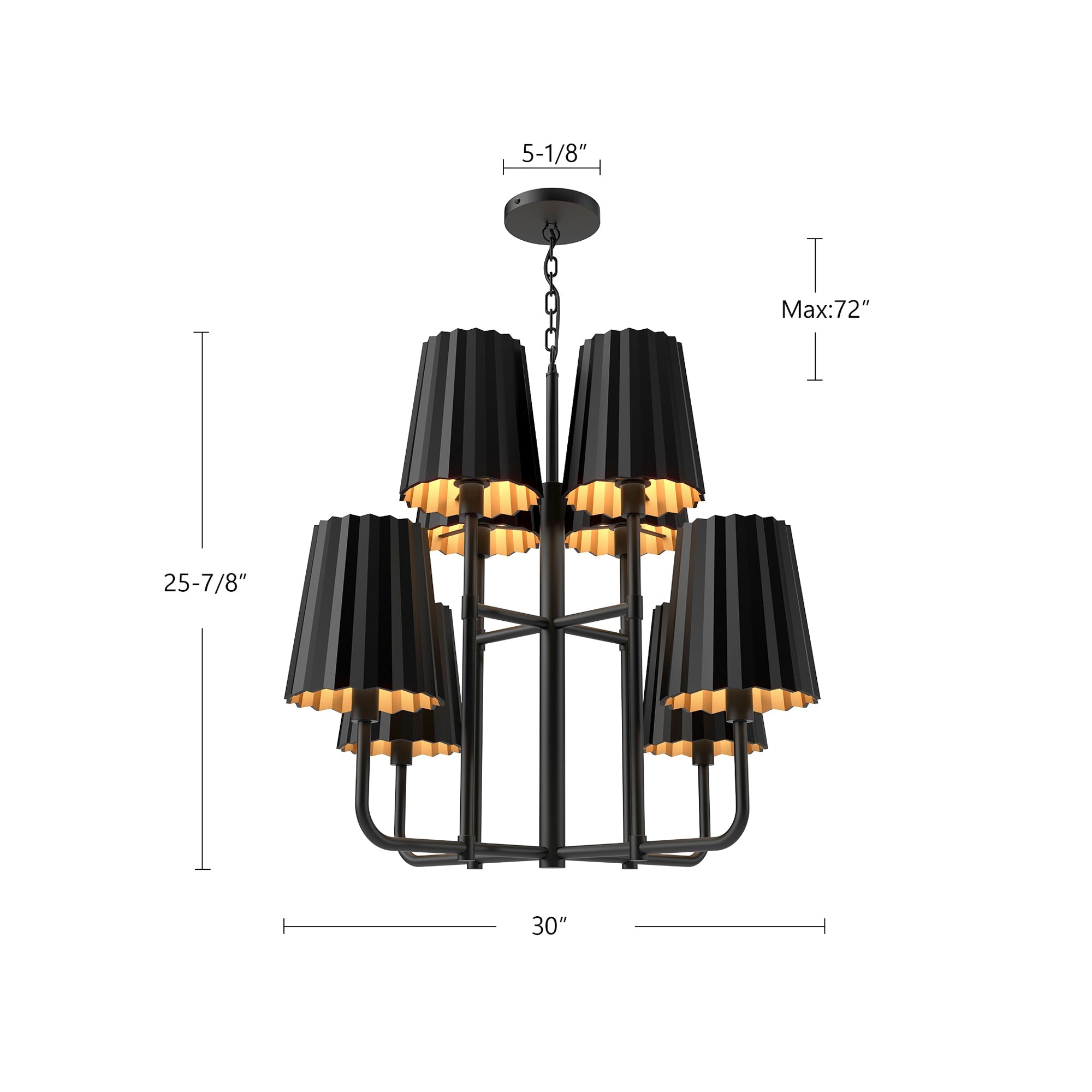 Plisse 30-in Chandelier