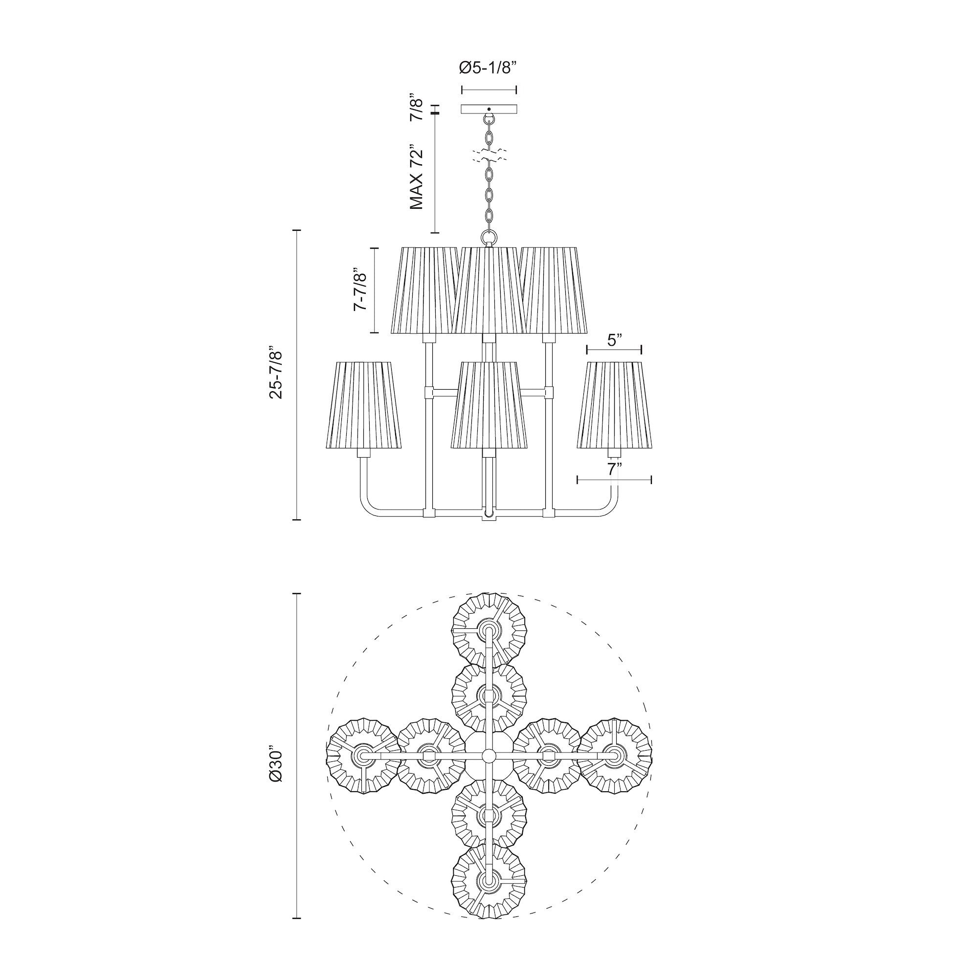 Plisse 30-in Chandelier