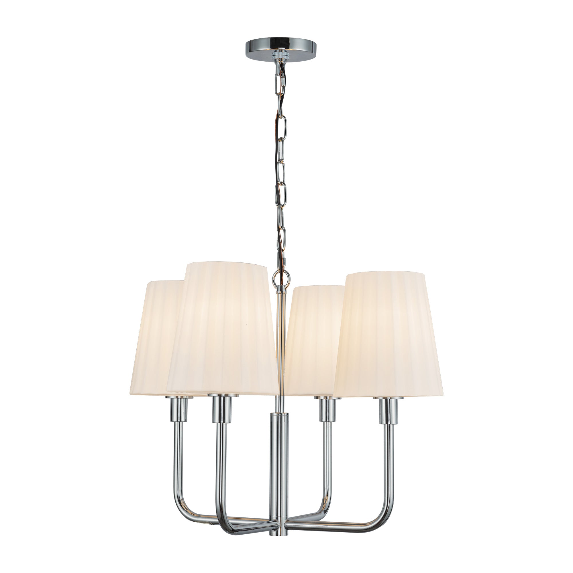 Plisse 23-in Chandelier — Chrome/Opal Matte Glass