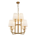 Plisse 30-in Chandelier — Aged Gold/Opal Matte Glass