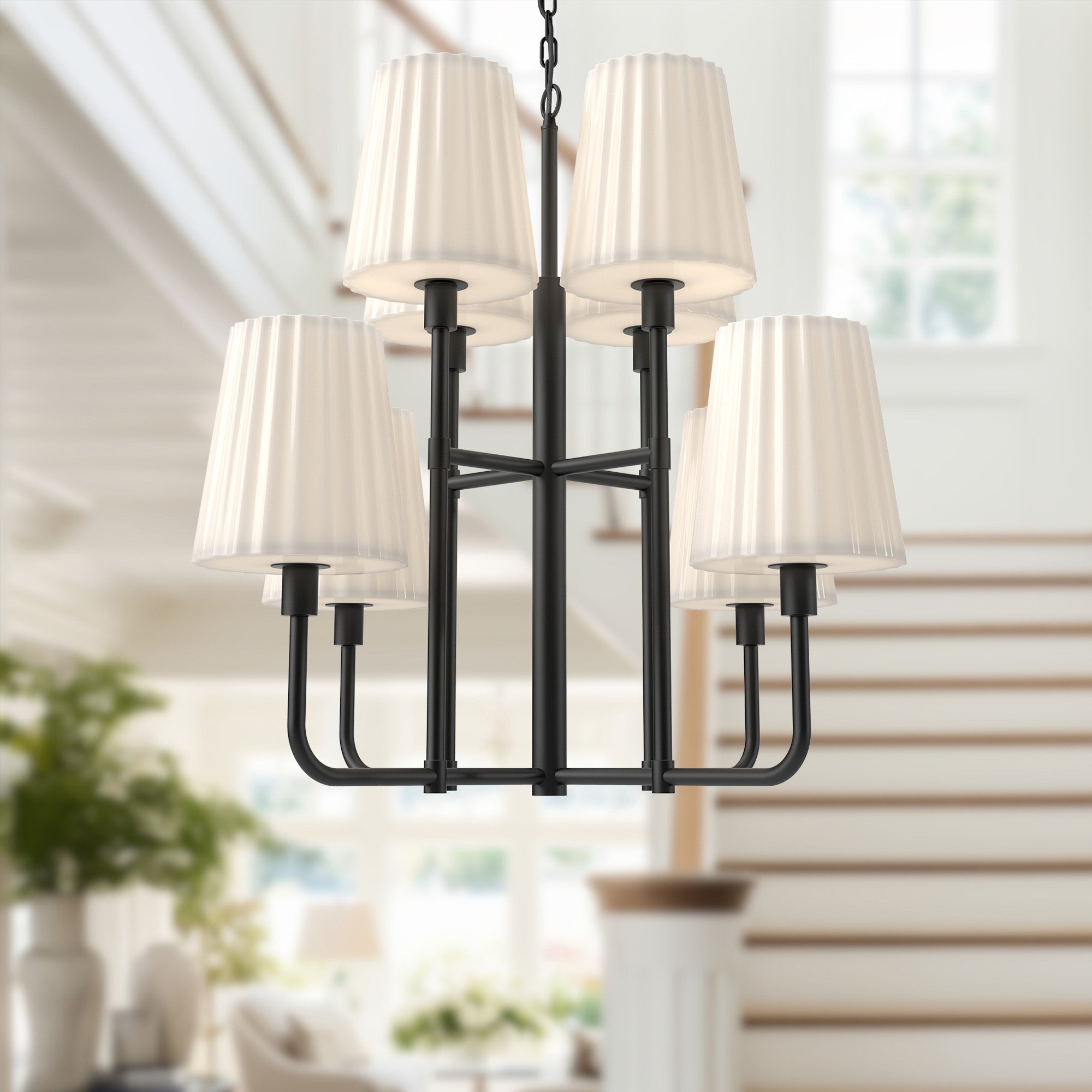 Plisse 30-in Chandelier