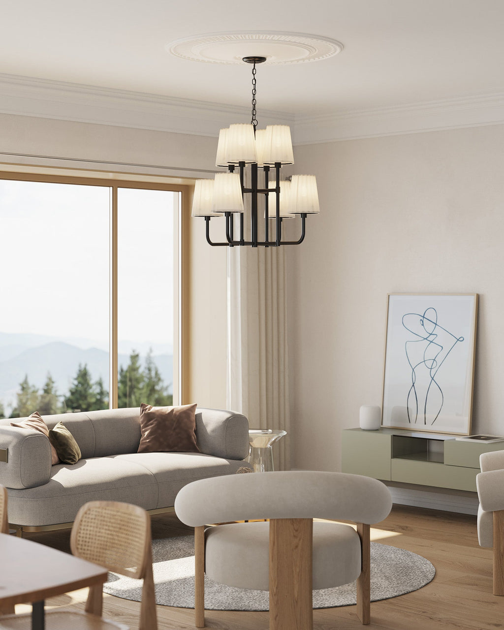 Plisse 30-in Chandelier