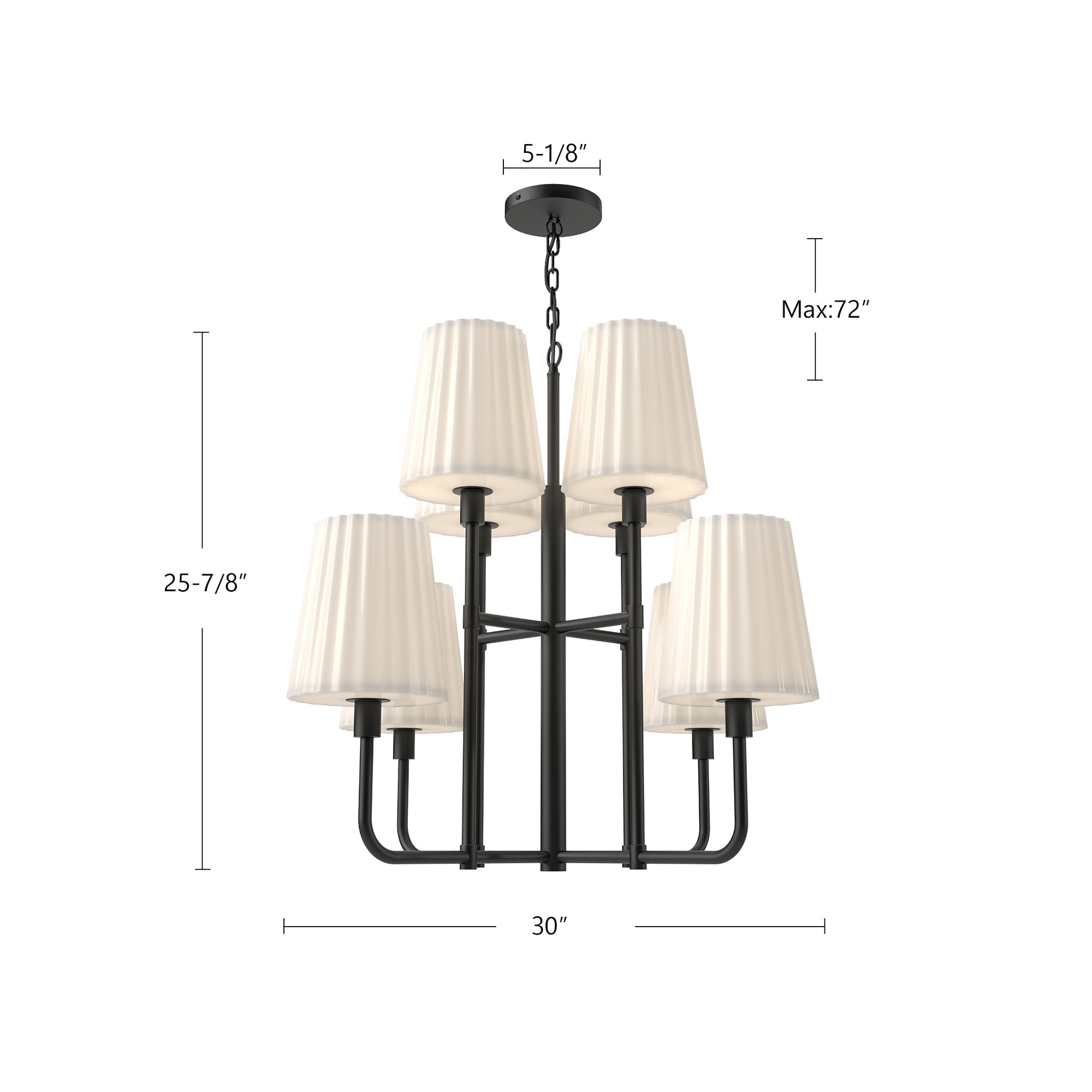 Plisse 30-in Chandelier