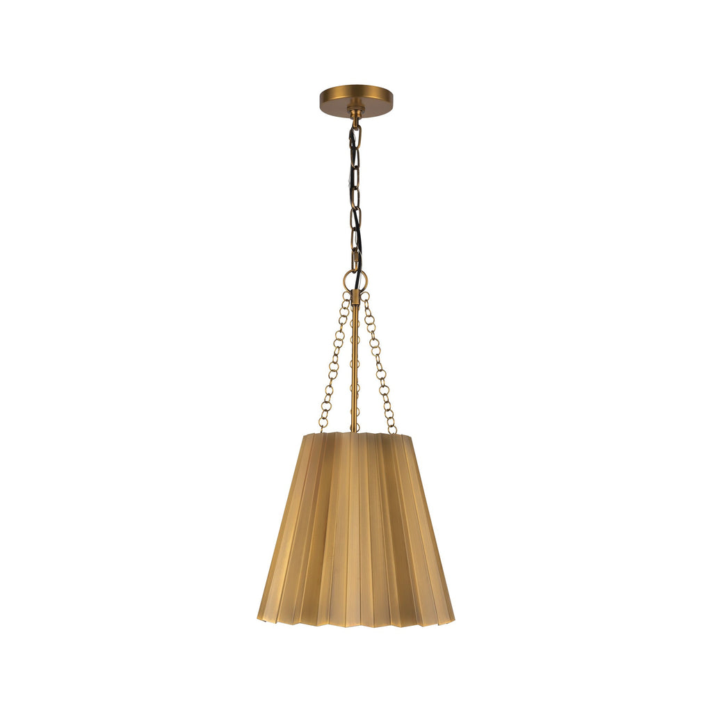 Plisse 12-in Pendant — Aged Gold