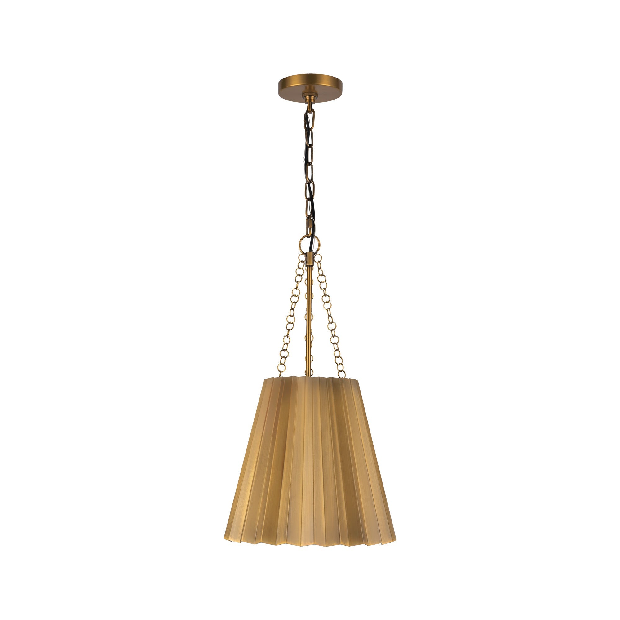 Plisse 12-in Pendant — Aged Gold