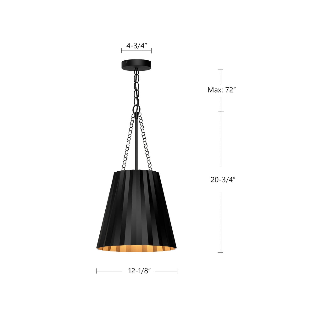 Plisse 12-in Pendant