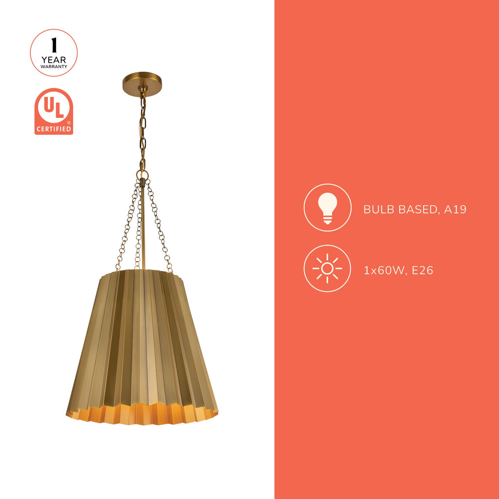 Plisse 12-in Pendant