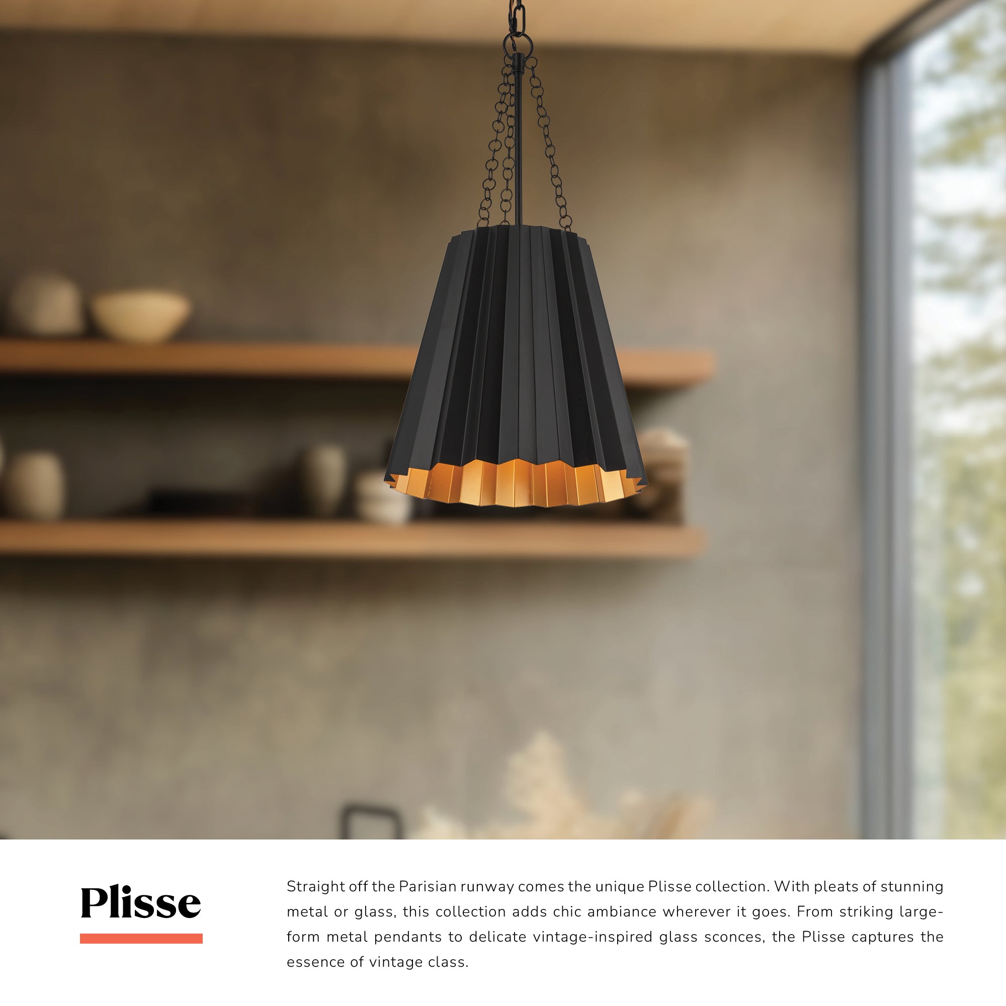 Plisse 12-in Pendant