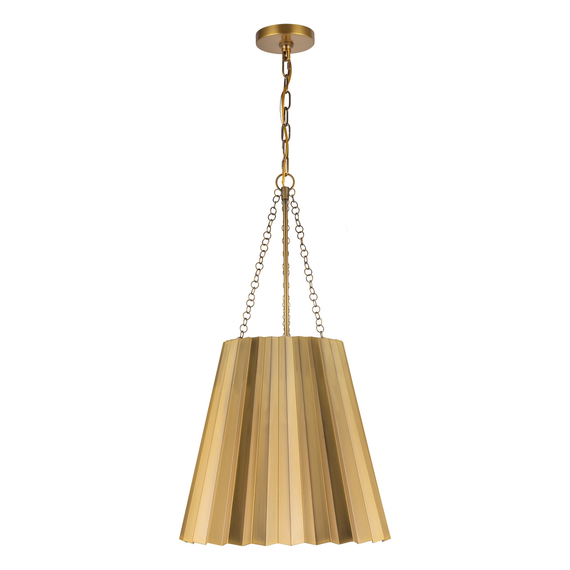 Plisse 16-in Pendant — Aged Gold