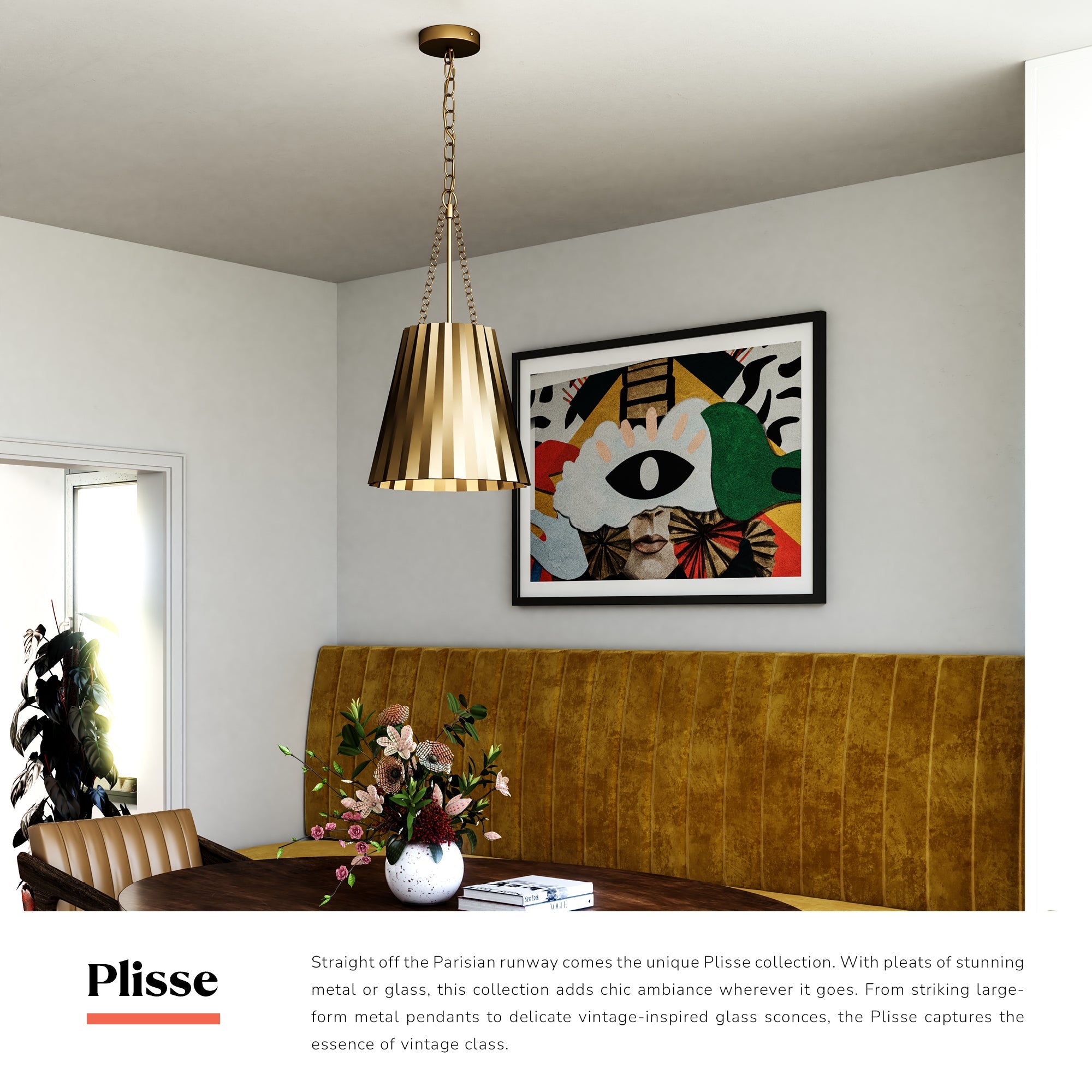 Plisse 16-in Pendant