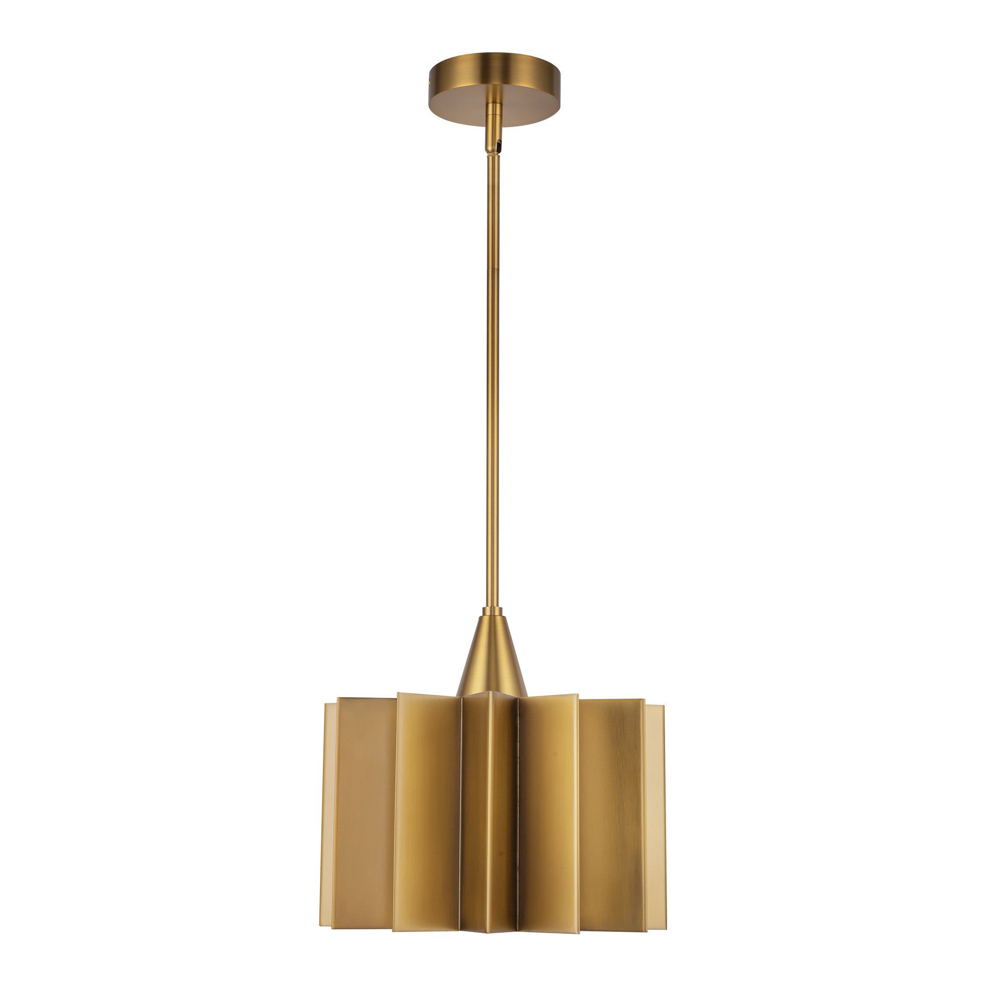 Plisse 12-in Pendant — Aged Gold
